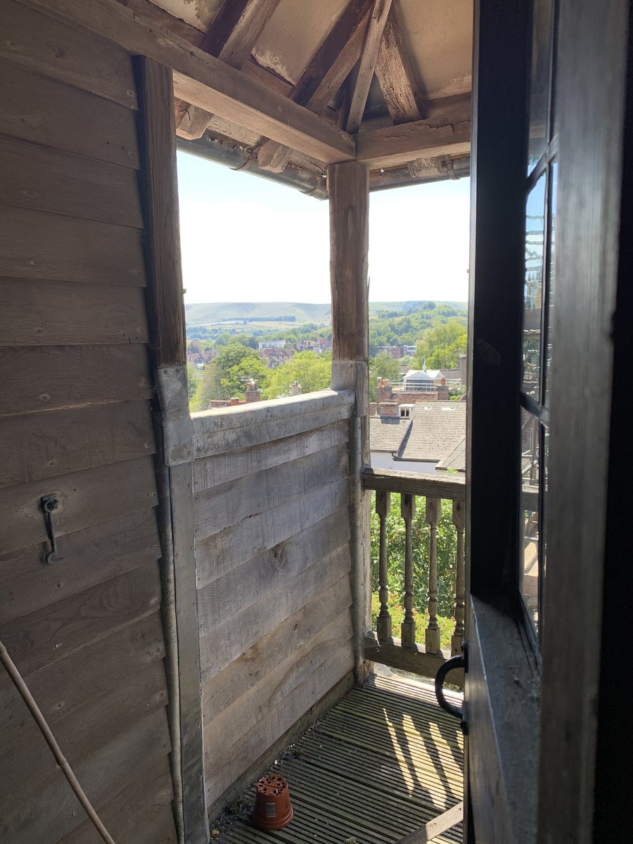 View towards the South Downs from the top window of Bull House, the tobacconist’s shop built in the 15th century where Thomas Paine lived between 1768 & 1774 - now the offices of  @sussex_society
