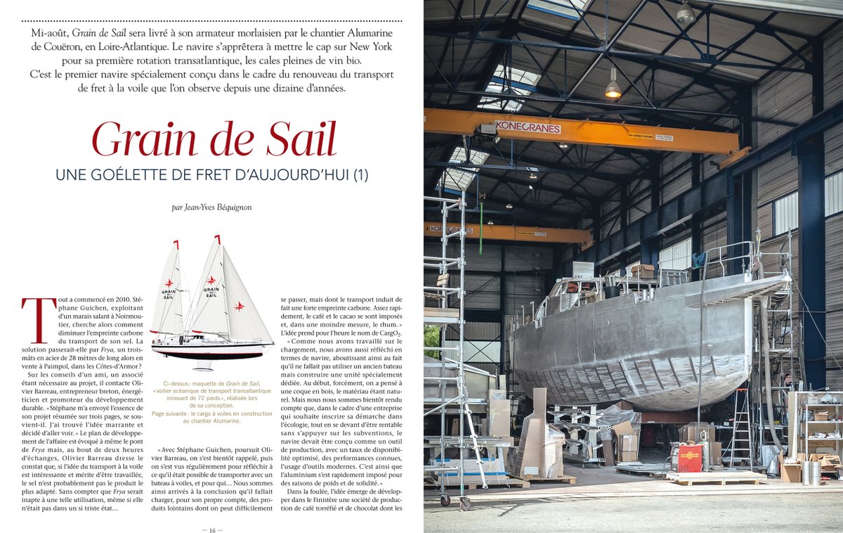 ChasseMaree's tweet photo. Le cargo à voile Grain de Sail a été mis à l’eau il y a quelques jours. On vous dit tout sur sa conception et sa construction dans notre nouveau numéro ! 
https://t.co/i2ShqQGw8e
@Graindesail1 #transportmaritime #voile #Bretagne #fret #cargo #GraindeSail https://t.co/h0PgLl855d