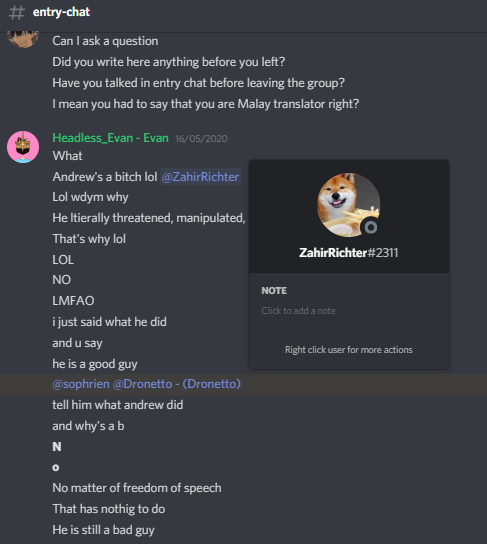 David On Twitter He Was Trying To Gather Info About Me And Other Translators That Were Against Him One Of Them Being Krunnie Who He Literally Fears Which Is Why