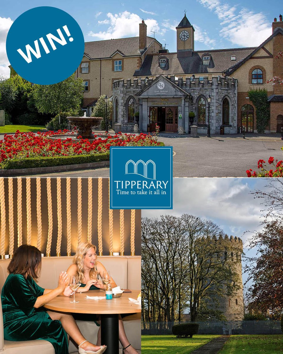 ***WIN*** a girly getaway for you and two of your friends!
Enjoy bed, breakfast, dinner and a cocktail in the Great National Abbey Court Hotel, a Nenagh Castle guided tour and hike of your choosing. Offer runs for September and October. To win, simply like and share this post.