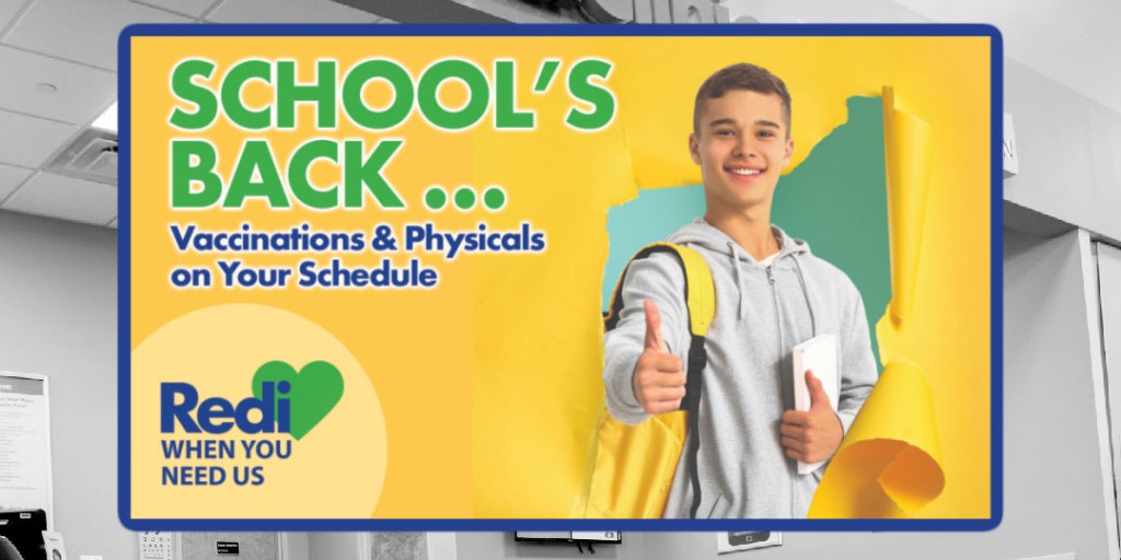 As you’re planning out a back-to-school shopping list for this #taxfreeweekend, don’t forget to add in a weekend visit to RediClinic for your child’s routine physical &amp; age-appropriate vaccines! Appointments only, please -- Start here: ow.ly/46tH50ASY8C 👍👩‍⚕️👨‍⚕️