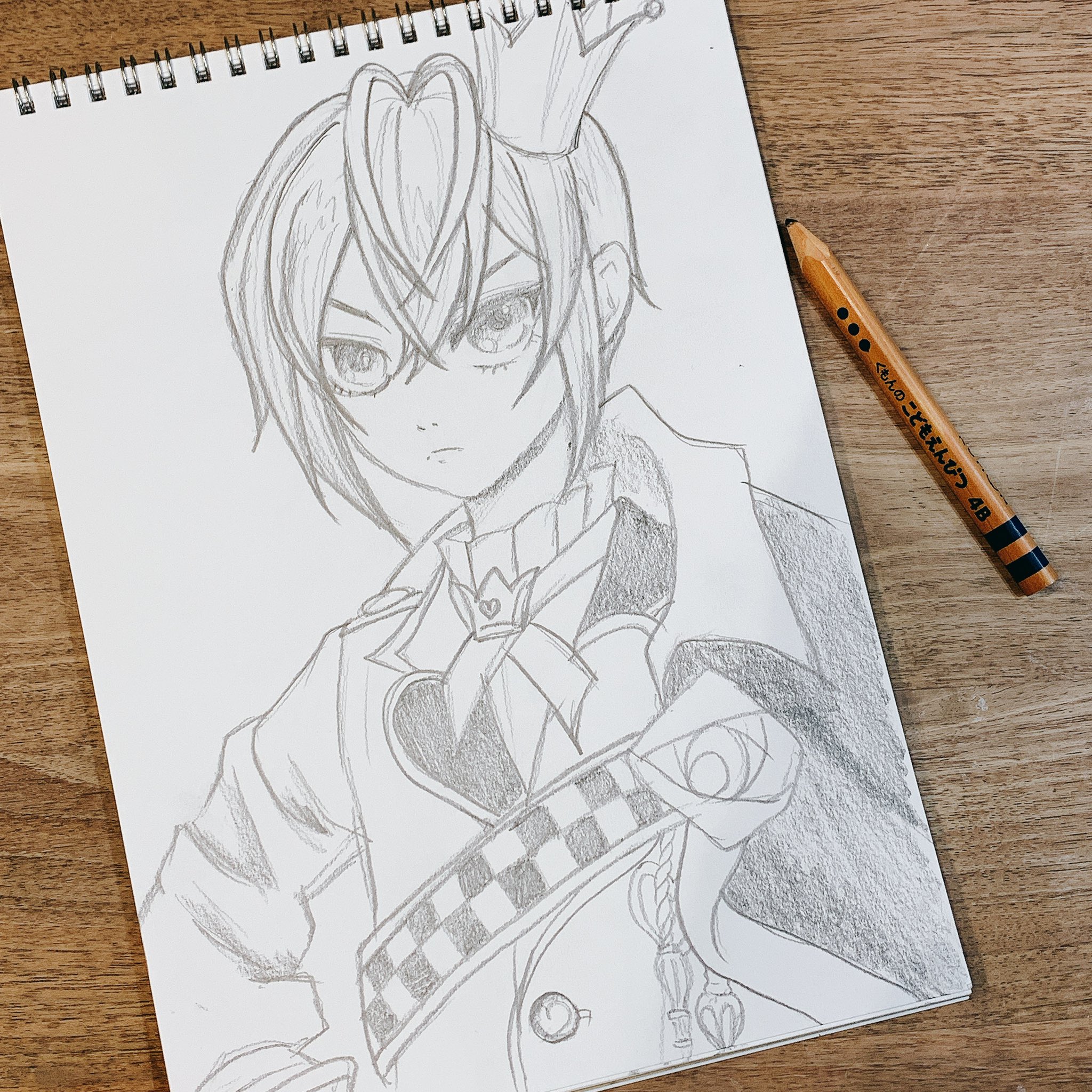 亜沙美 絵の練習してます アニメディア 見ながら描いてみたよ リドルとアズール 難しかった 分かるかな お二人の推し様 すみません 鉛筆はkumonのこどもえんぴつ 4bを使ってます イラスト ツイステ リドル アズール 鉛筆画 初心者