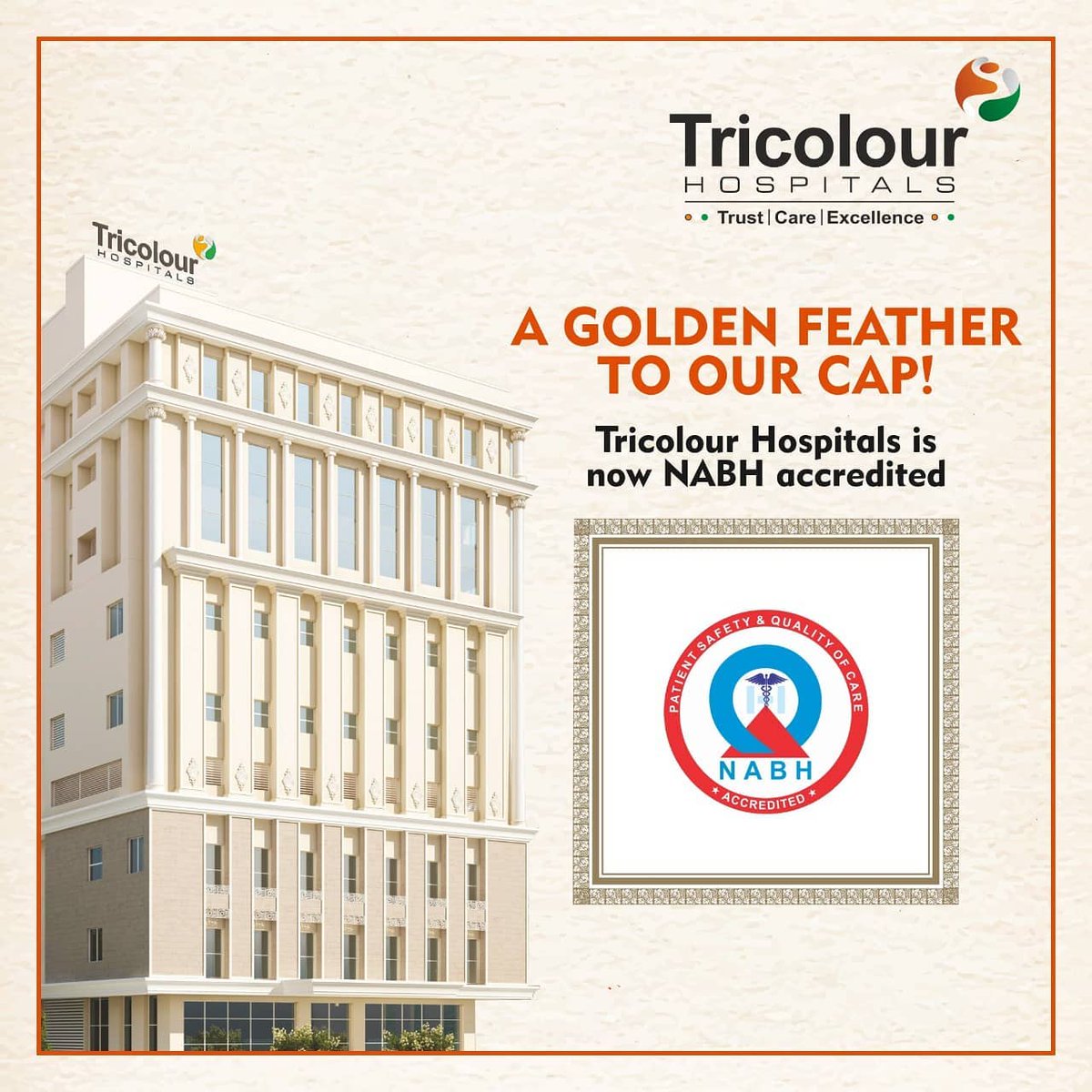 A moment of pride and honour. We are pleased to share with you that The Tricolour Hospitals is granted with the accreditation by NABH.
.
.
#TricolourHospitals #vadodara #gujarat #HospitalinVadodara #HospitalinBaroda #NABHAccreditation #ProudMoment #FilledWithJoy #hospital #doctor