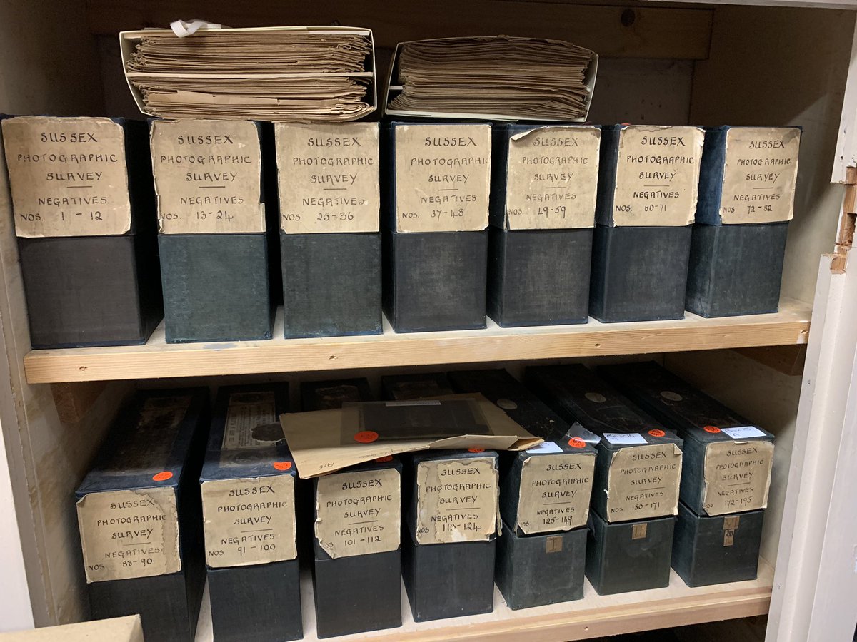 The ‘Neg Store’: half a million images. Glass plate negatives, lantern slides & lots & lots of photographs, reaching back to 1852. The thought this  @sussex_society collection might be broken up & lost is too horrible to contemplate - redolent of Poliakoff’s Shooting The Past...