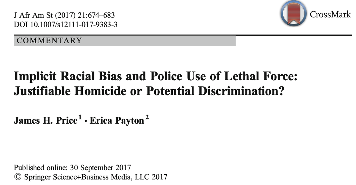 680/ "The evidence is robust regarding the ubiquitous implicit bias that exists in society and, more specifically, in police officers; however, implicit bias in police officers does not necessarily mean that they will respond to African Americans with explicit bias."
