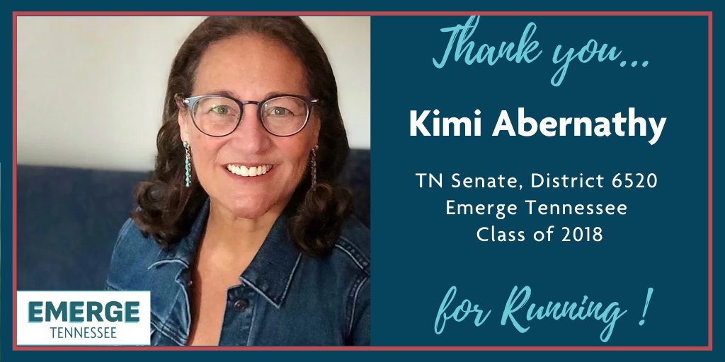 EmergeTN's tweet photo. We are so proud of our Emerge Alumna Kimi Abernathy whom ran for office! In the state that gave women the right to vote 100 years ago, you made the Suffragists and Emerge proud!
#emerge
#emergetn
#whysheruns https://t.co/xAGIKMYxvv
