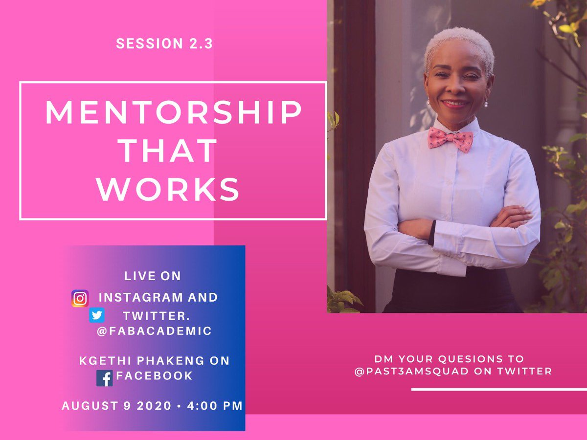 FabAcademic's tweet photo. This Sunday I will talk with two phenomenal women scholars, Dr Philippa Tumubweinee &amp; Prof Elelwani Ramugondo about their journey as mentees, how that shaped their academic careers and their approach to mentoring. Don’t miss out, the session starts at 4pm (SAST). #Postgradtalk https://t.co/i9uHEZLU66