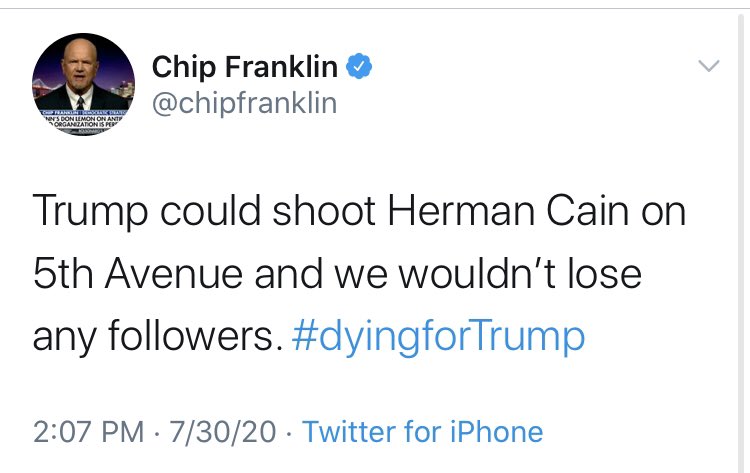 I’ll pause here to remind you that the response to Cain’s death was downright ghoulish. Just a sampling but here’s  @morningmika,  @jonlovett,  @chipfranklin and  @youngsinick.