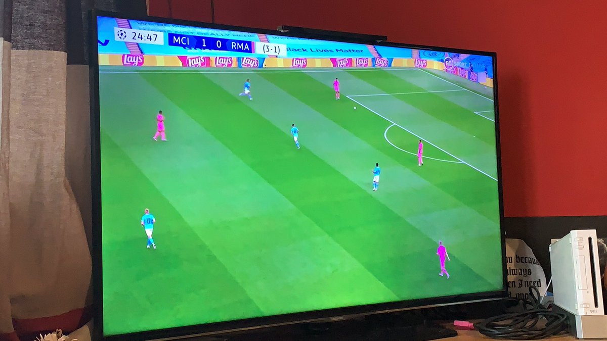 Looks like a gender reveal party #ManCityRealMadrid