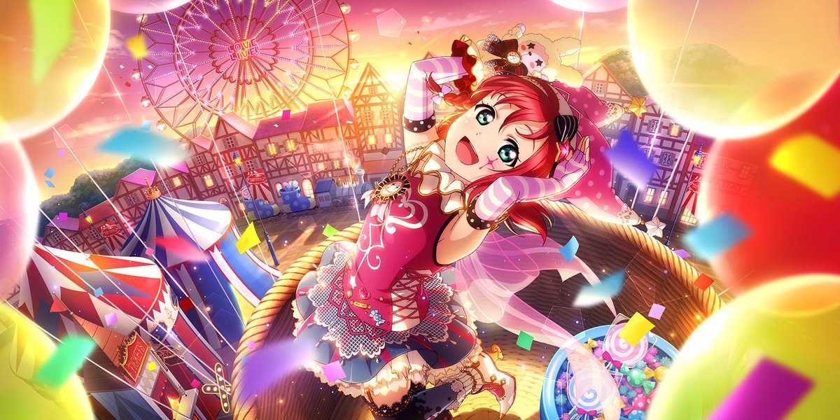 The other cards with the same skill are Circus Ruby and Blu Amor Umi. They’re not Fes cards so they miss out on an extra 2% inspiration skill boost in an ideal setup, but their 5% appeal boost skill at the start of the live (if it activates) definitely makes up for it.