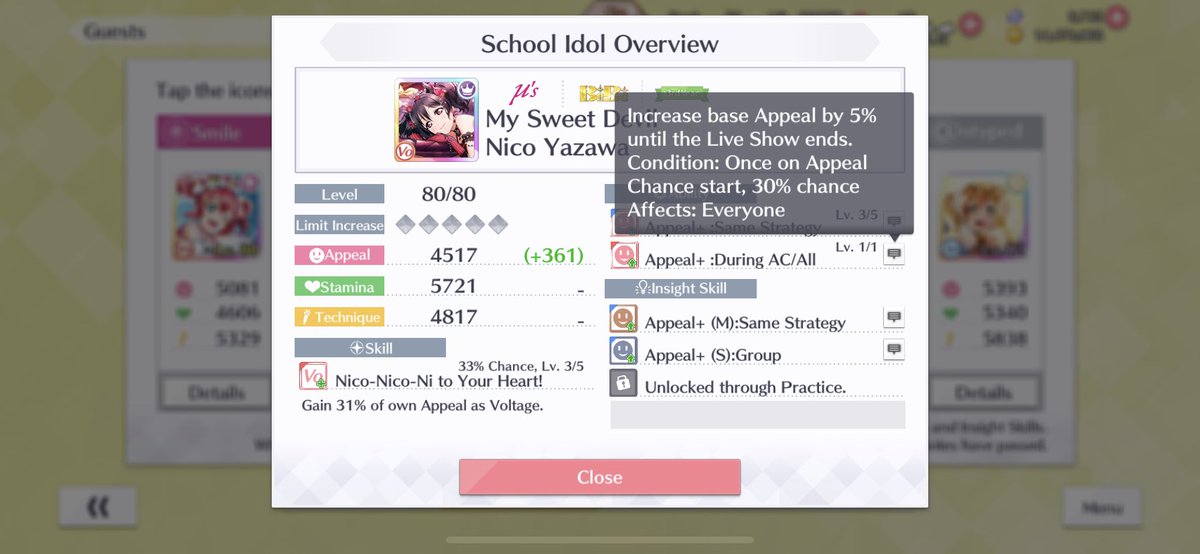 The next best guest is Devil Nico, who is identical to Ruby/Umi except her skill activates at the start of AC instead. While you miss out on the boost before an AC starts, this also means you have multiple chances for her skill to activate instead of it being just 30% or nothing.