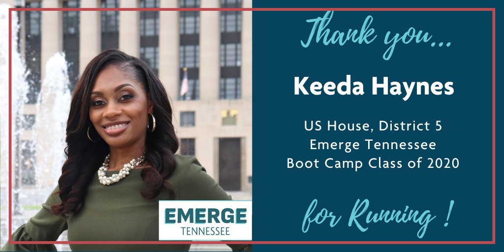 EmergeTN's tweet photo. We are so proud of our Emerge Alumna @KeedaForCongress who ran for office! In the state that gave women the right to vote 100 years ago, you made the Suffragists and Emerge proud!
#emerge
#emergetn
#whysheruns https://t.co/iAcamIbAIo