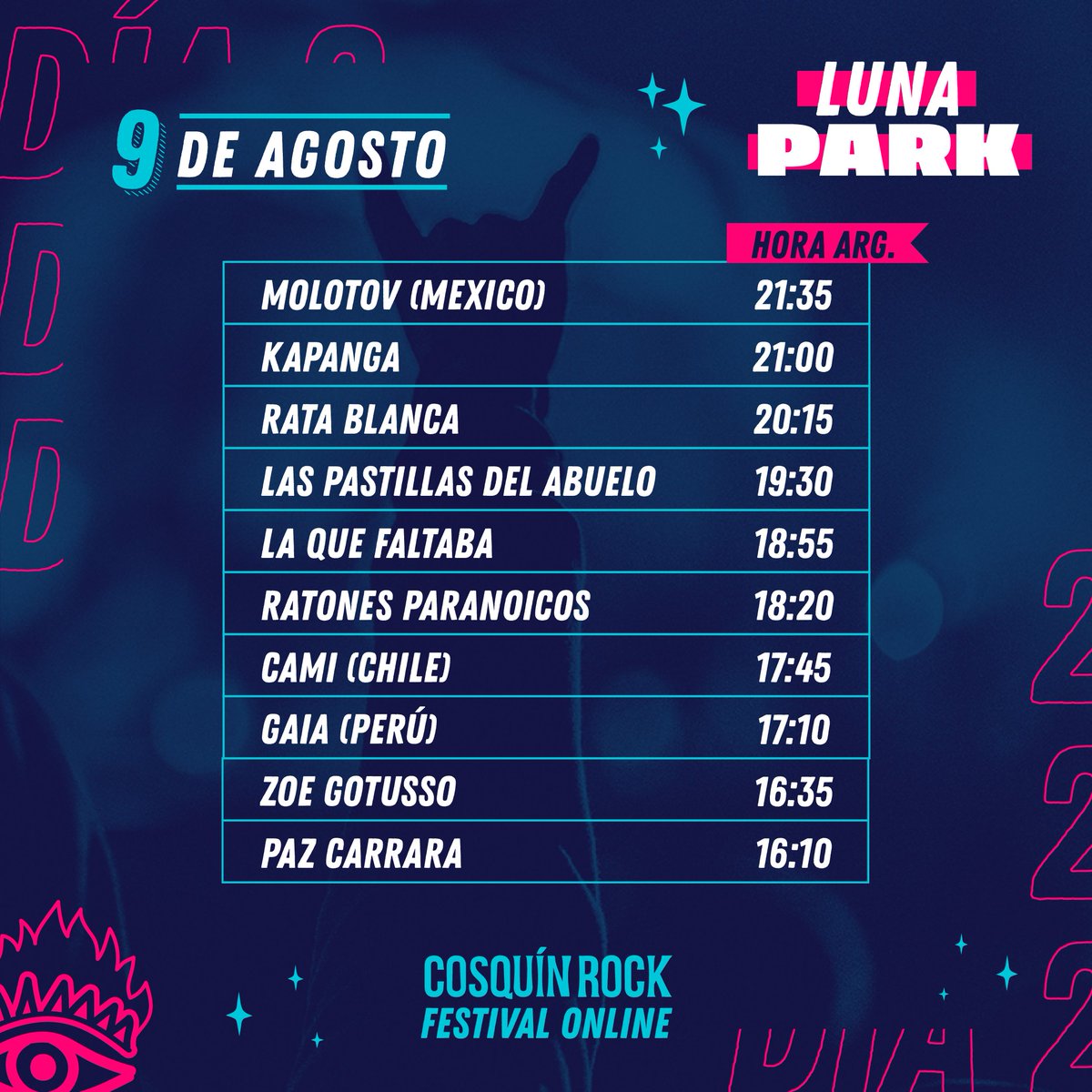 Cosquin rock 2020 grilla