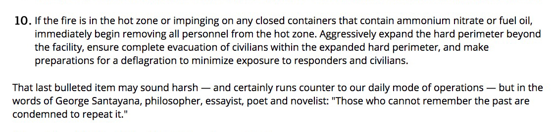 The Lebanese say that the firefighters tried to put out the flames for hours.If the ammonium nitrate is in danger of burning, do you actually stay on scene?According to THIS article, NO.