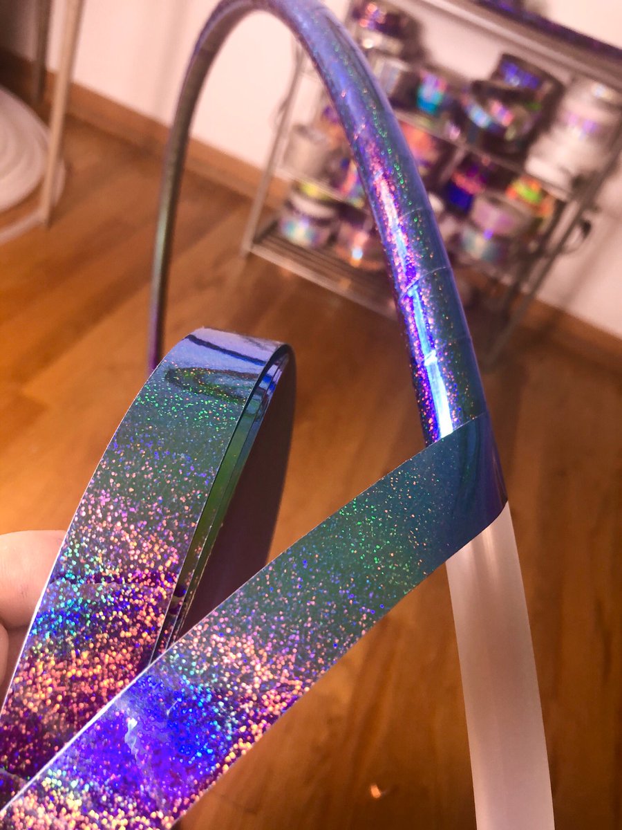 euphoric_hoops's tweet photo. I think this Aqueous tape was made in another galaxy ✨😻
.
.
.
#euphorichoops #hoopersofinstagram #hulahoop #hooping #gratefulhoopers #hoopersaccents #handmade #hooptape #tapedhoop #galaxy #aqueous #holographic #girlsthathoop #hoopsmith #etsy #etsyseller #hoopersoftwitter https://t.co/l1cWW6lBcE