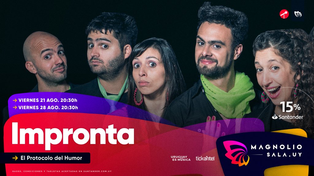 Por fin! Vuelve el Teatro y vuelve Impronta 💃🏼
21 y 28/8 20:30 <a href="/MagnolioSala/">🌸 Magnolio Sala</a> 
Entradas a la venta en Tickantel