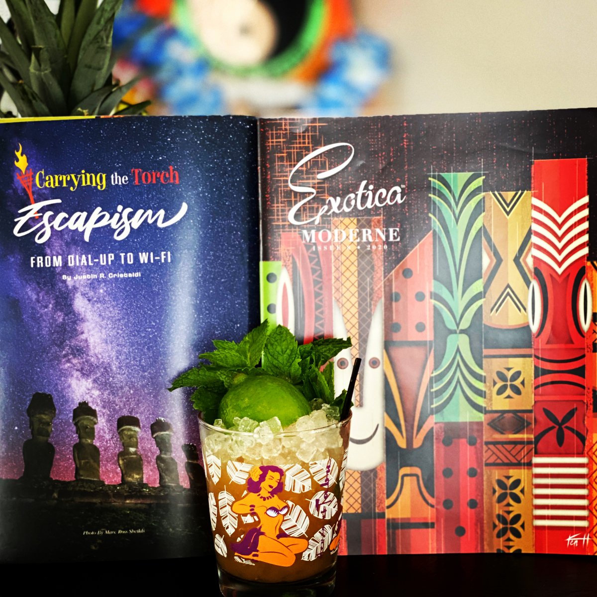 <a href="/boozychef/">boozychef</a> I got a repro of a Hawaiian shirt Elvis wore in the movie Blue Hawaii AND the latest issue of <a href="/ExoticaModerne/">Exotica Moderne</a> by @HouseofTabu came out with my article in it :)