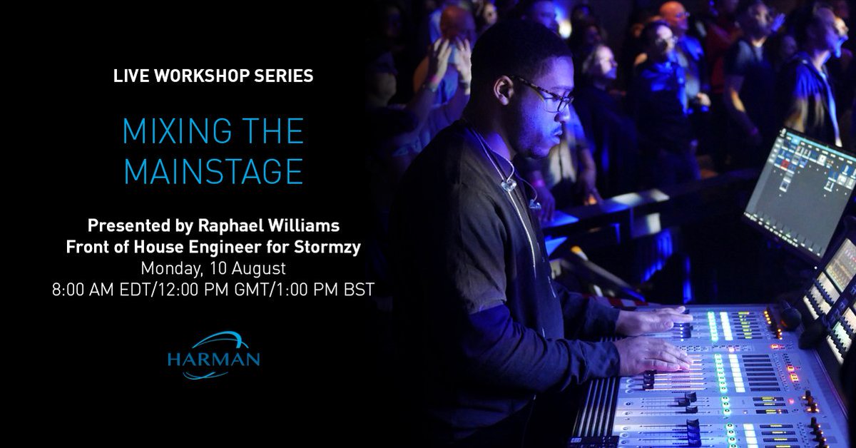 SoundcraftUK's tweet photo. #SoundcraftLiveWorkshops Mixing the Mainstage
Presented by Raphael Williams
Monday, 10 August 1 PM BST
An interview Raphael Williams about his career to date, from his beginnings to mixing FOH for Stormzy at Glastonbury 2019 with the #Vi2000.
More: https://t.co/rOIBDzSIDF https://t.co/fsOwA1N7Dl