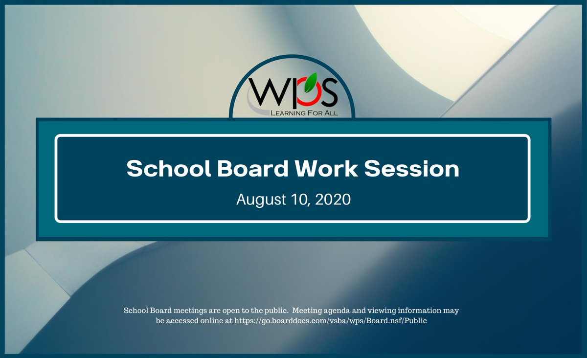 tweetwps's tweet photo. Our August 10 School Board meeting will be held at 6 pm at John Kerr Elementary School. This is an open meeting with a public capacity of 25. Social distancing &amp; face coverings required. Meeting agenda &amp; YouTube streaming information available online at https://t.co/ClzGKLub7x https://t.co/YBcLwxjm8y