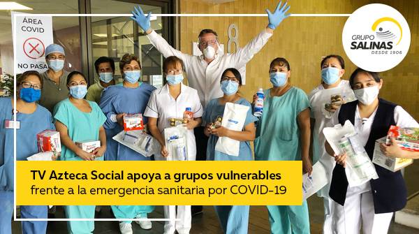 gruposalinas's tweet photo. #GrupoSalinasHoy
Gracias a la generosidad y suma de esfuerzos, TV Azteca Social implementó una estrategia de donativos para enfrentar la emergencia sanitaria por el Covid-19 en beneficio de los sectores poblacionales más afectados. Conoce más: https://t.co/kYsc3K6Kcy https://t.co/pdhGVecG1T