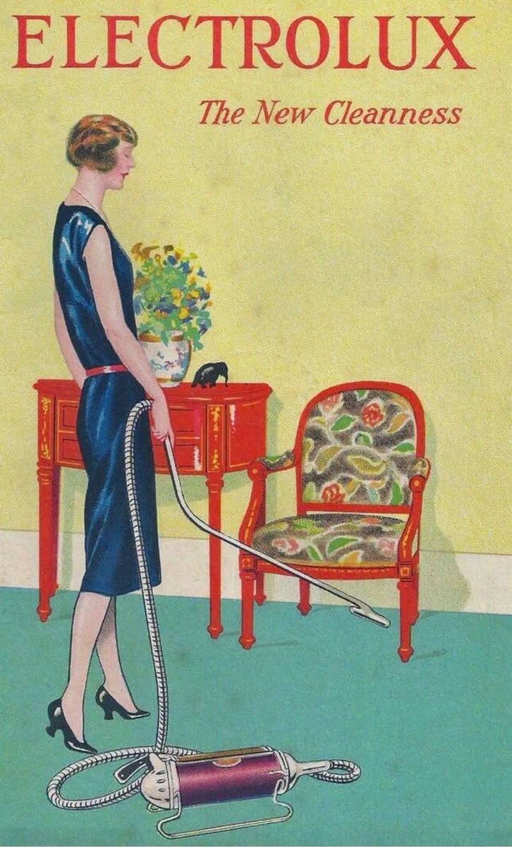 PaulThomy's tweet photo. Historic advertising poster, Electrolux vacuum cleaner 😊 https://t.co/ZmAGUlQYTg