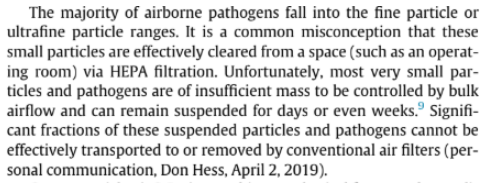 5/ Many manufacturers of other air cleaners dismiss HEPA air cleaners as ineffective. Excuse my French… but this is BS! Eg this huge error, actually in a paper in press! ( https://www.sciencedirect.com/science/article/pii/S0196655319309836?via%3Dihub). Know 1 of authors, is trying to get this corrected as he had not noticed before