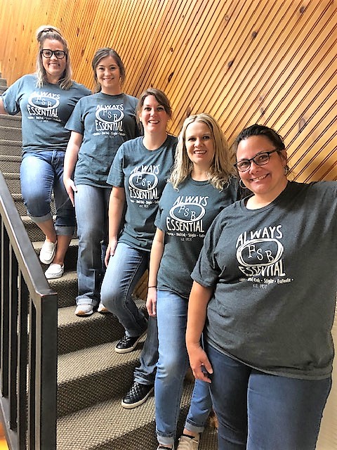 FSB1908's tweet photo. The matching shirts may have been unplanned today but the message is true! These ladies absolutely are Essential!! #FSBCrew https://t.co/2p0hMOc4qN