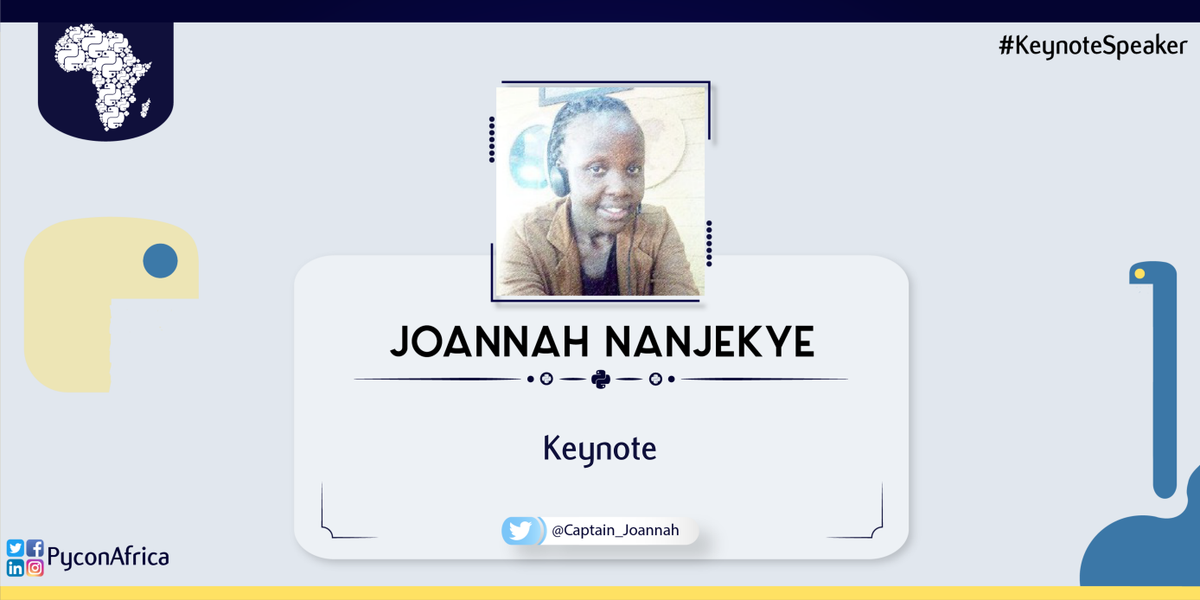 pyconafrica's tweet image. Up next:

Join us for a keynote from Joannah Nanjekye (@Captain_Joannah)

Stay tuned!

#PyConAfrica20 #PyExciting #Python
