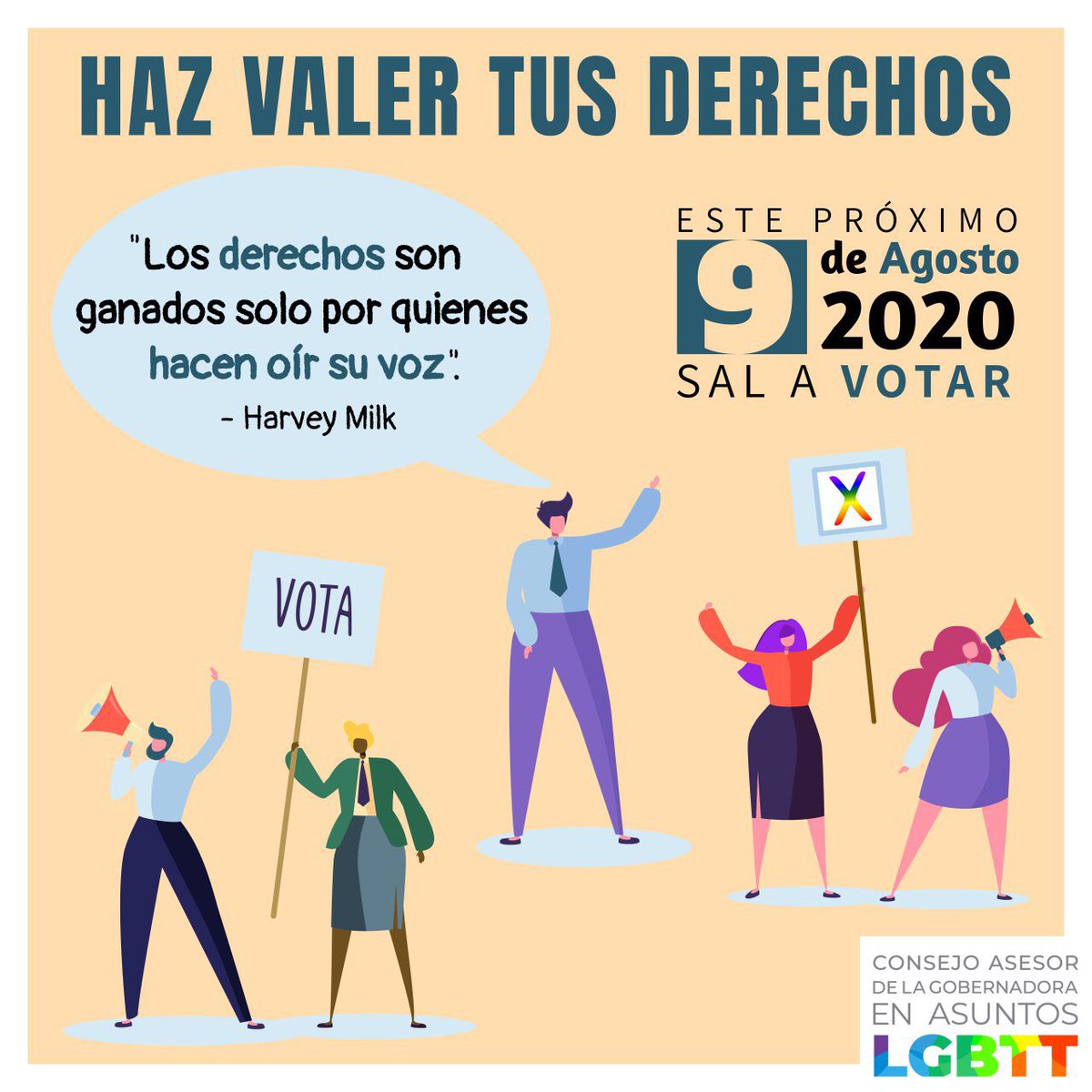 consejolgbtt's tweet photo. Para que la voz de la comunidad LGBT sea escuchada, haz valer tus derechos, este domingo sal a votar. 🏳️‍🌈🇵🇷 https://t.co/zpylioDbCf
