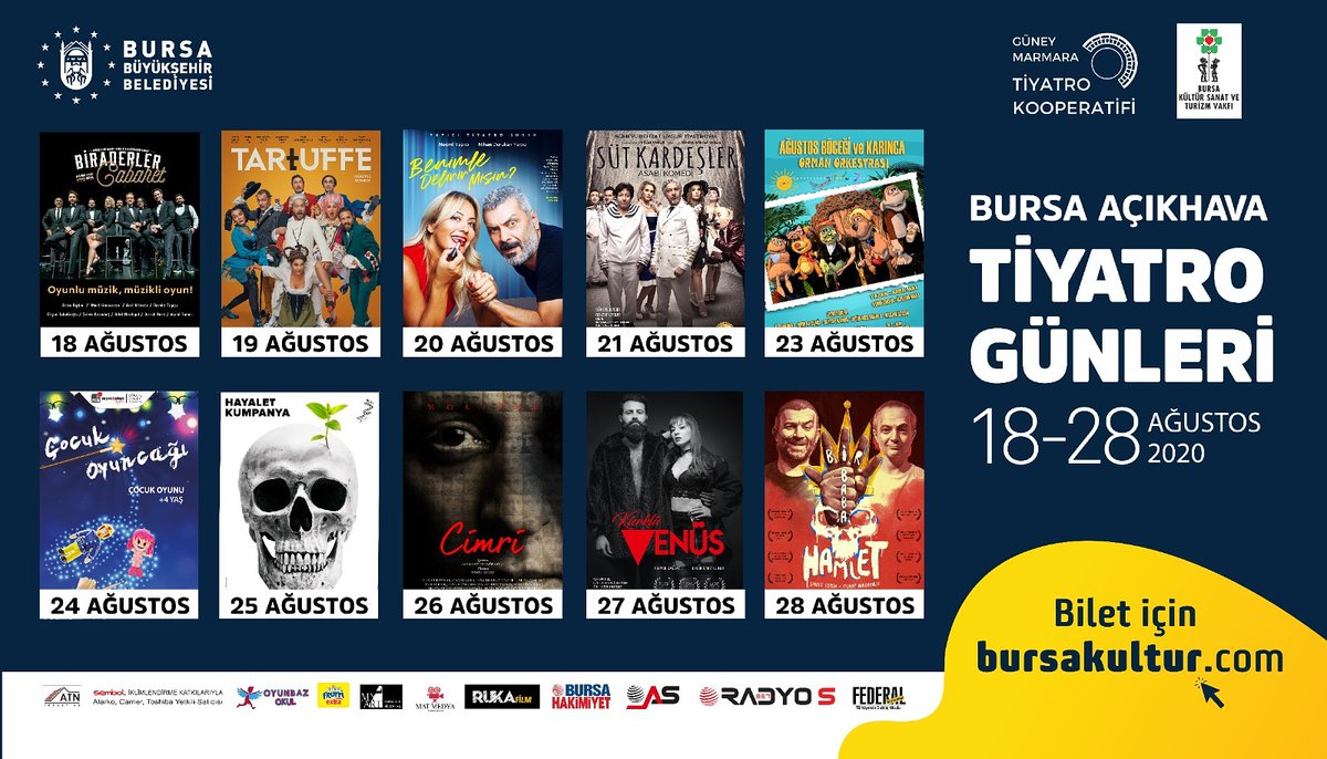 gmtiyatrokoop's tweet photo. Güney Marmara Tiyatro Kooperatifi olarak ilk organizasyonumuzu ilân etmekten gurur duyuyoruz.
Bursa Kültür, Sanat ve Turizm Vakfı ortaklığında;
'' Bursa Açıkhava Tiyatro Günleri '' şehrimize hayırlı olsun... https://t.co/JDTTd1I4Ub