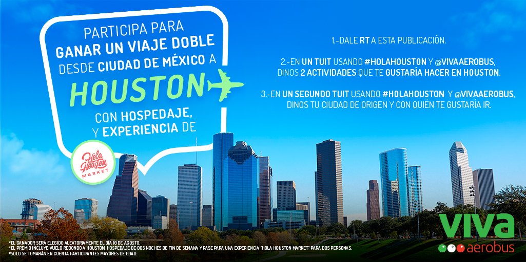 RT ¿Quieres vivir lo mejor de Houston? 🏙️✈️ Participa en nuestra dinámica con @Hola_Houston y gánate un viaje doble a este increíble destino, ¡no lo dejes escapar! 😉 #HolaHouston
