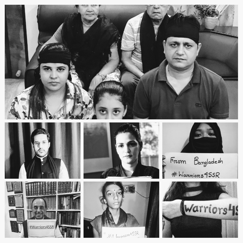 tweet2akshita's tweet photo. We stand together we are #warriors4SSR 
Thank you @ishkarnBHANDARI @Swamy39 for  supporting us 
@shwetasinghkirt you are not alone we all are with u we are extended family of sushant Sir https://t.co/KdR9qP4Cg3