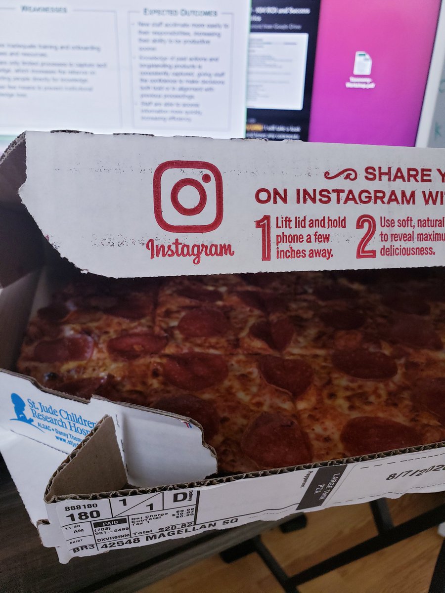 LittleMsMary's tweet photo. My favorite school days used to be Fridays because there was pizza in the cafeteria. @EKConsulting has brought about some nostalgia by delivering personal pizzas to our homes as we quarantine. Excited for the #EKPizzaParty at noon with other EK foodies. https://t.co/RS2gDLZDPC