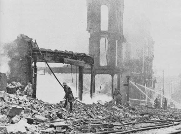 There was always collateral damage: the loss of life, the injured, the homeless (20,000 in total) and the destruction of other buildings. In the last week of October, the Art Gallery, Town Hall and St Philip’s Cathedral were all damaged.