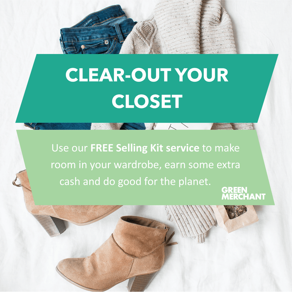 Got clothes to sell but don't have the time for eBay? Try one of our FREE Wardrobe Selling Kits

Order yours @ GREENMERCHANT.CO.UK to get started (it takes 30 seconds &amp; no sign-up required)

#secondhandfirst #chooseused #preloved #sustainablefashion #reuserevolution