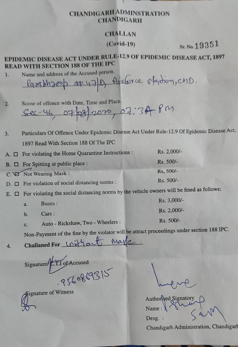 sekhon4's tweet photo. Prabhroop challaned by police for not wearing a mask while sitting inside the car with glasses rolled up and in spite of explaining that he is a special child in sector 32 today evening https://t.co/Ko8SDS3XTQ