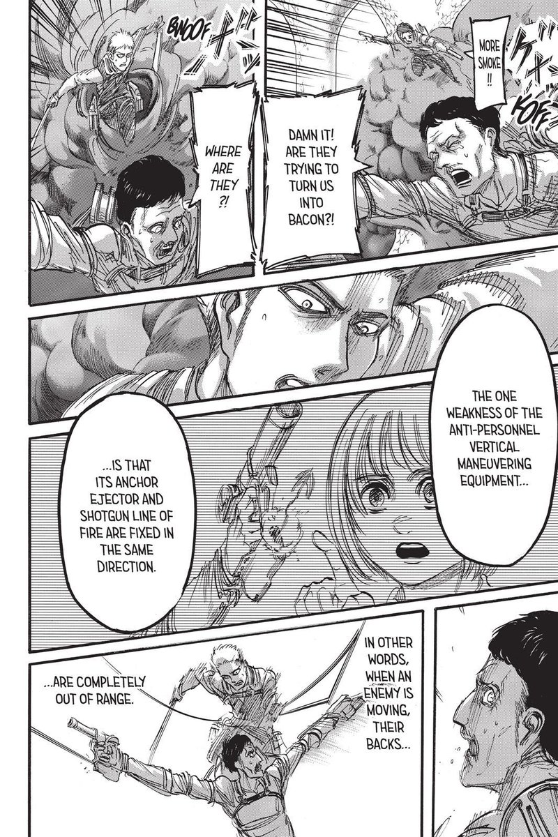 he was the one who figured out how did the anti-personel vertical maneuvering equipment work. when i said he has sexc brain, i really meant it. oh and also he and hange were the ones who came up with the fight plan to save eren and historia.