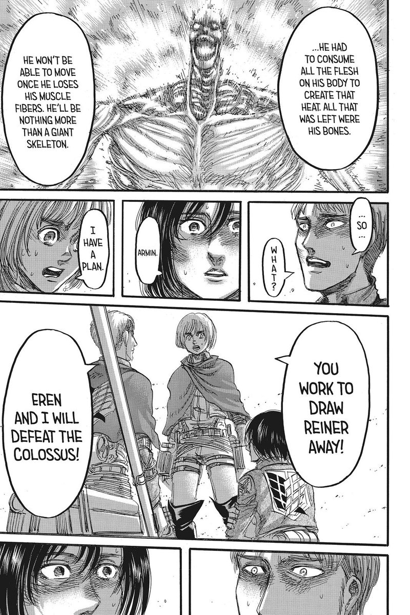 it's that time of the day when armin arlert just casually said, "i have a plan." and everyone feels like they were just saved. he's getting braver when he reminds himself of the idea of freedom that he has in his mind.
