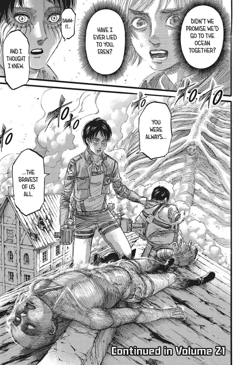 and i said what i said. he used himself as a distraction for eren to cut bert's neck. and they did it. leaving bert in dyin situation which led to him being eaten by armin. once again, armin is always the bravest of them all. me and eren approved.