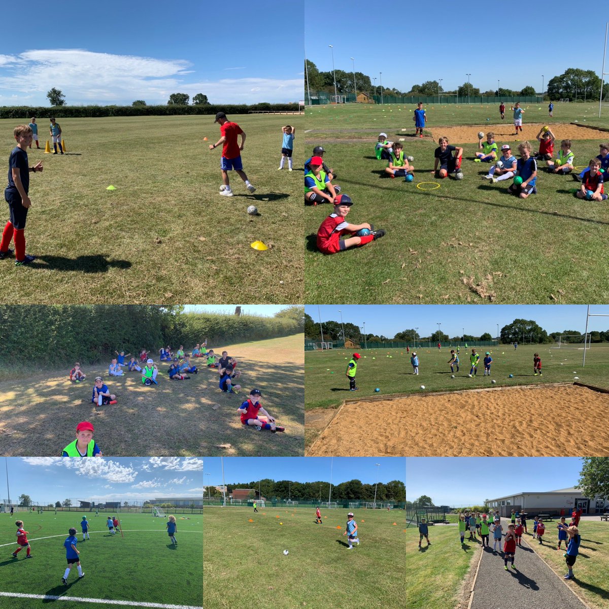 fiestadefutbol's tweet photo. Superb end to our weeklong Fiesta Camp at UCC; activities including football cricket, golf, tennis and more. With the hot weather we took opportunities to shade/water breaks. We’re at Harborough Town next Monday to Friday for our football specific camp. https://t.co/1VBOcr7Ett https://t.co/aLbkXFqjdZ