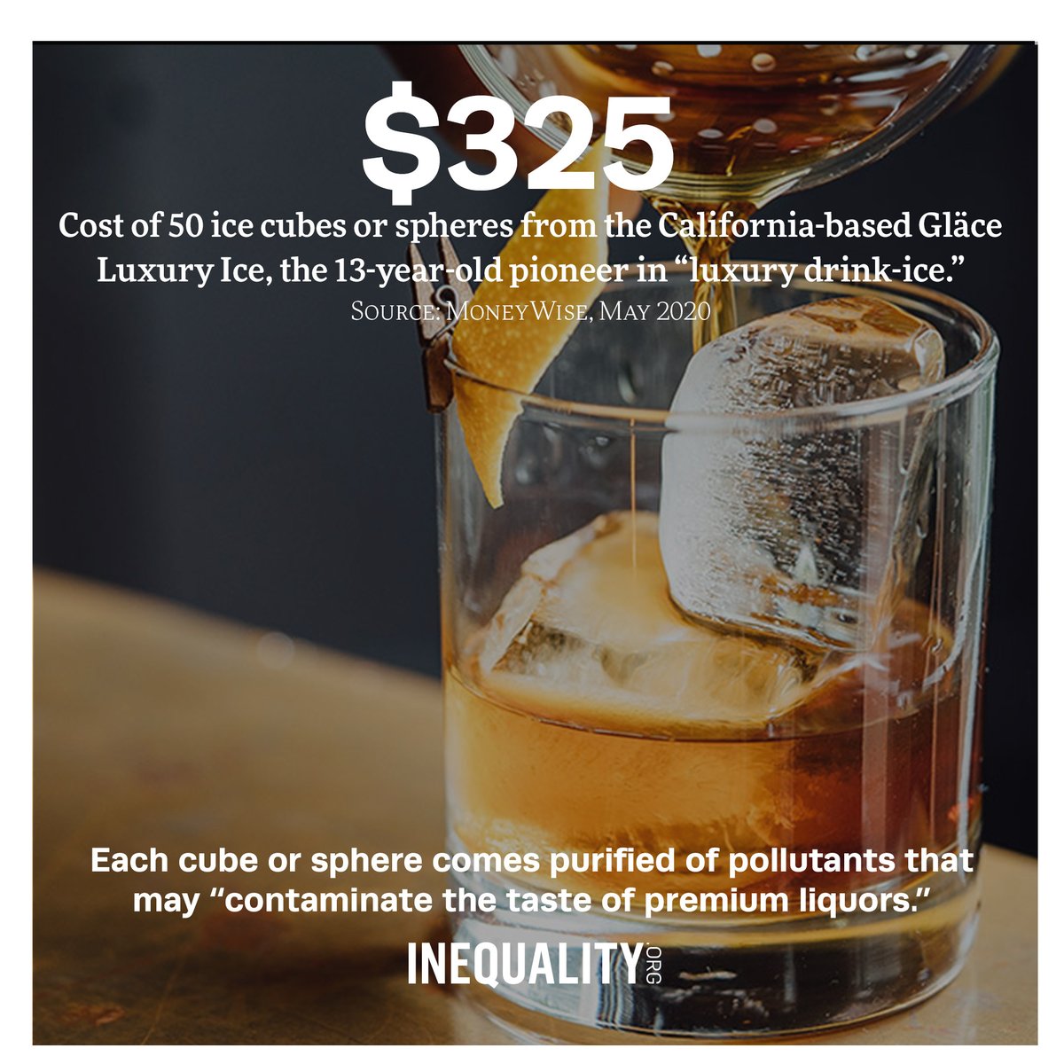 Inequality.org on Twitter: "$325: The cost of 50 ice cubes or spheres from the California-based Luxury Ice, the 13-year-old pioneer in "luxury drink-ice." Each cube or sphere comes of pollutants