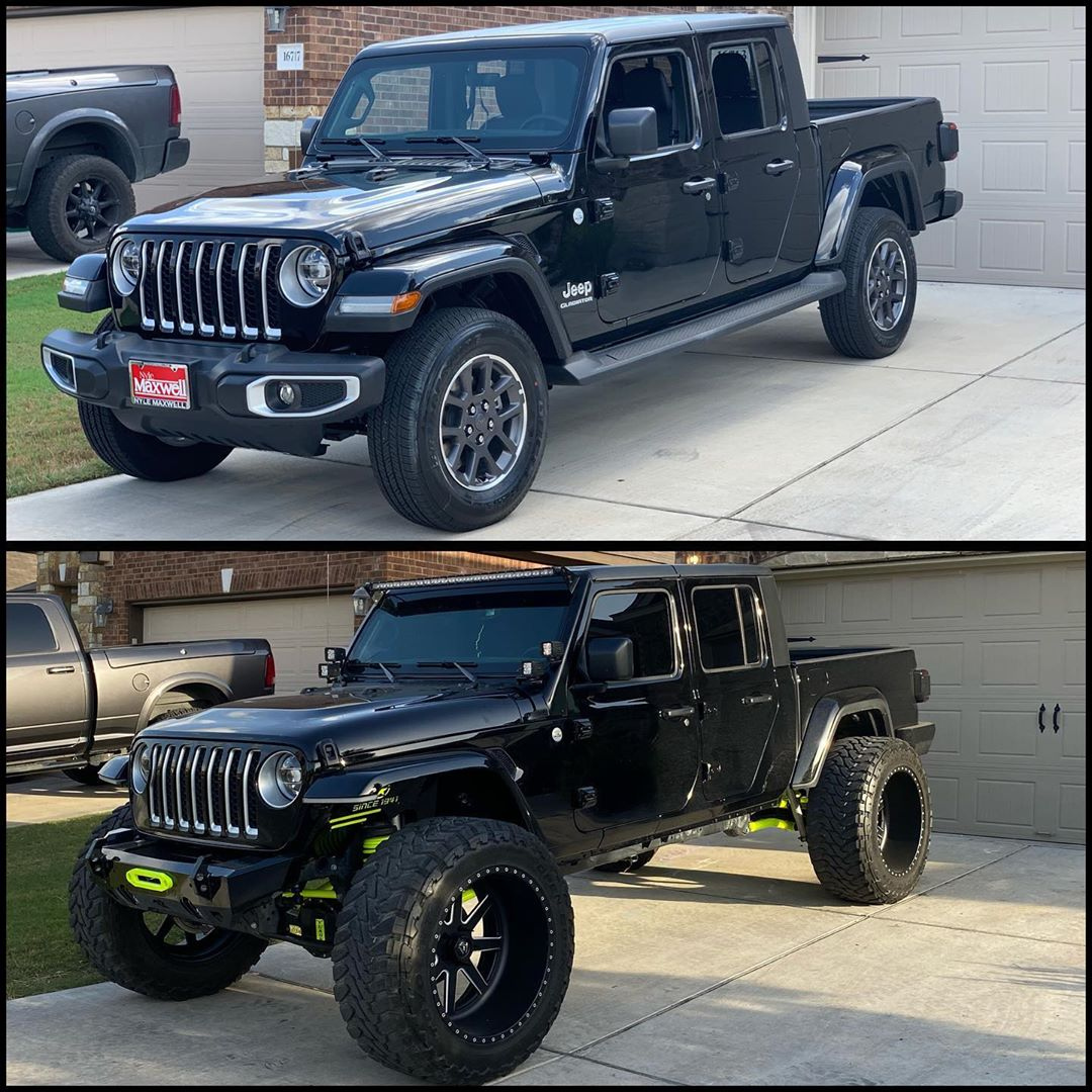 ZROADZOfficial's tweet photo. Top or bottom? Comment below! 🔥What a transformation! Gladiator sporting the ZROADZ Front Roof LED Brackets that can mount a 50 or 52 inch LED bar and 4 pod lights! ⁠
⁠
📸 @earv_g0tti
⁠
#zroadz #jeep @jeep #gladiator #jeepgladiator https://t.co/fdw8wjblax