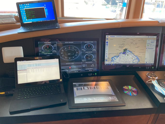 hack_the_sea's tweet photo. Catch Stephen Gerling’s (@obiwan666) #HackTheSea talk "Yacht Pwned" today for a look into maritime pen testing - and what does pen rhyme with? 10! Which is what time it’s at. 10:00am PST. Good morning Pirates.

#HackTheSeaVillage at #defcon28
#MaritimeHacking https://t.co/G3ASabREwI