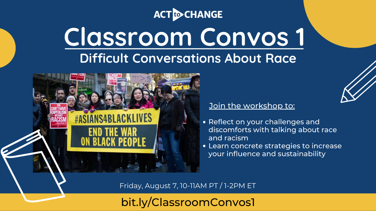 ActToChange's tweet photo. ⌛ONE HOUR before we go live! ⌛
Join our #ClassroomConvos to learn how we can discuss race and fight #SystemicRacism.
https://t.co/IgACPYxGoY
#ActToChange #StopRacism https://t.co/ojvZYPbKRg