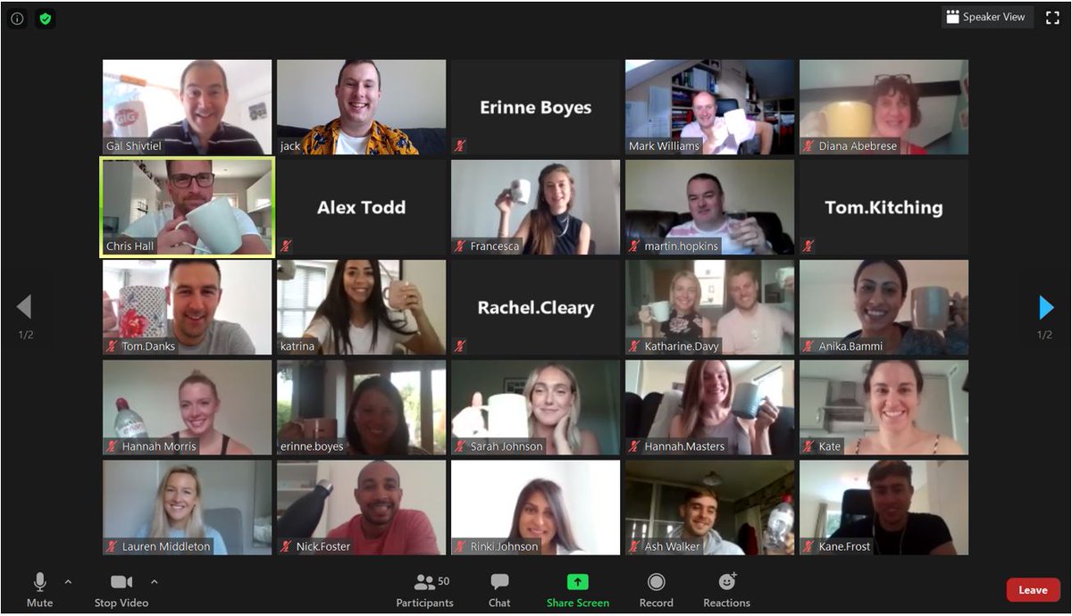 GIGRetail's tweet photo. Raising our mugs and water bottles to another great Giggerbite! @zoom_us #greatestteam #WFH #giggerbite https://t.co/03rNUHRUKr