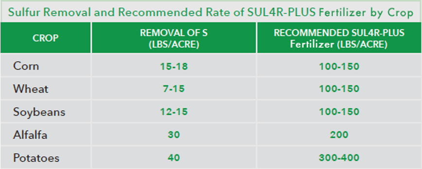 sul4rplus's tweet photo. Sulfur is a necessary nutrient. 

Today's soils are low in Sulfur, which makes crops weaker and later to mature. Crops need this essential element to reach their yield potential. 

So, how much SUL4R-PLUS fertilizer is needed by crop? ⬇️
https://t.co/ryMGS750ve https://t.co/QmBX1iBwxI