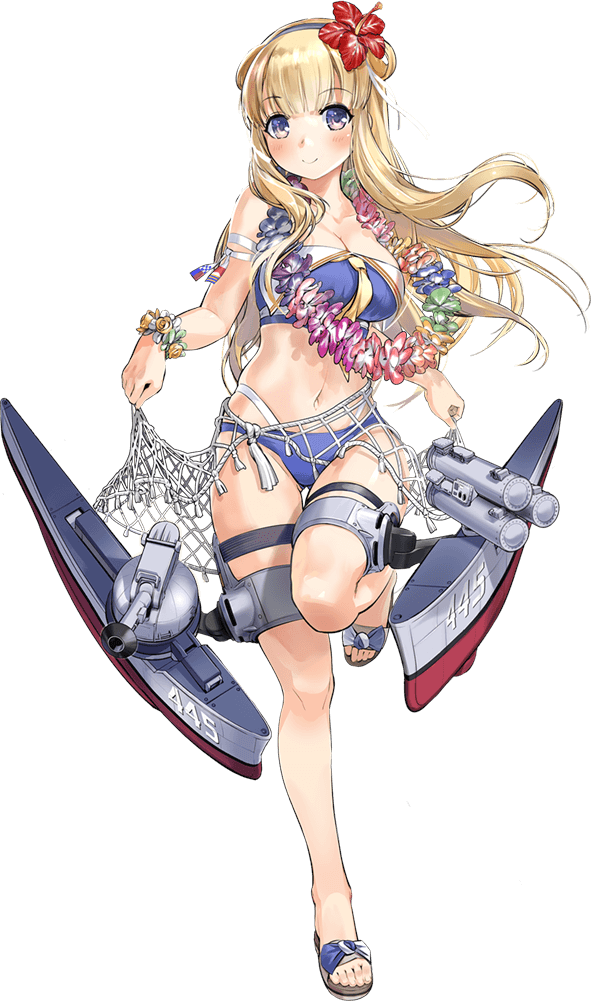 ９８ Twitter પર 次は水着フレッチャーmk Iiの立ち絵と中破絵 中破時はやはり尻 艦これ