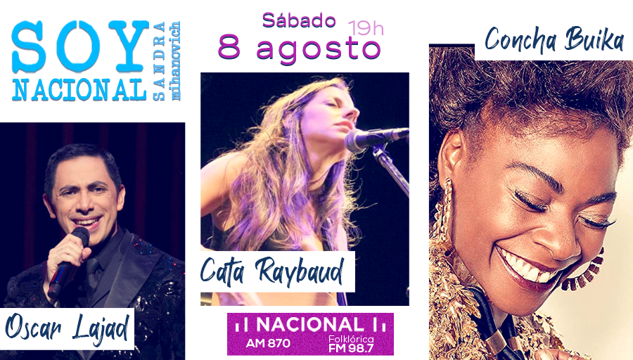 soynacional870's tweet photo. 📢 Este sábado 08 a las 19h en #SoyNacional escuchamos a @Cataraybaud, nos divertimos con @olajad y nos apasionamos con @BuikaMusic
.
#Escuchanos 📻 @NacionalAM870 y @FolkloricaFM987
.
@sanmihanovich @Sandra_corizzo @pgimenez2005 @SoyCarlaRuiz 
#YoMeQuedoEnCasa #QuedateEnCasa https://t.co/W71ZLwNlUY