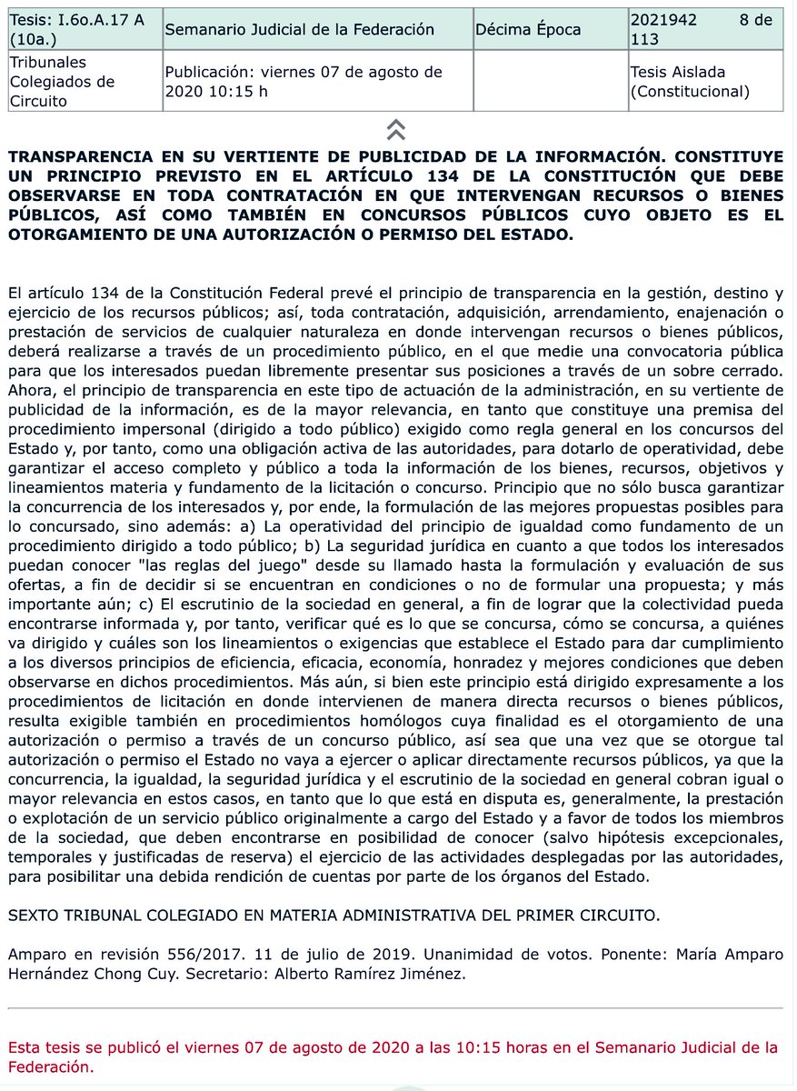 rsperrilliat's tweet photo. TRANSPARENCIA EN SU VERTIENTE DE PUBLICIDAD DE LA INFORMACIÓN. CONSTITUYE UN PRINCIPIO PREVISTO EN EL ARTÍCULO 134 DE LA CONSTITUCIÓN QUE DEBE OBSERVARSE EN TODA CONTRATACIÓN EN QUE INTERVENGAN RECURSOS O BIENES PÚBLICOS, ASÍ COMO TAMBIÉN EN CONCURSOS PÚBLICOS. https://t.co/0XT3gh1SZK