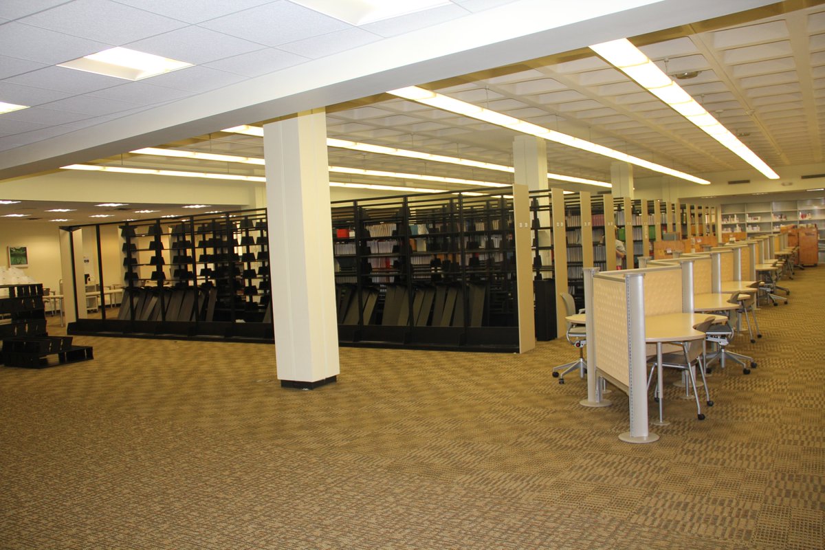 Xavier_Library's tweet photo. The 2nd floor McDonald Library transformation. Social distancing ready! #XULibFunFriday https://t.co/lbQ6DVrIa2